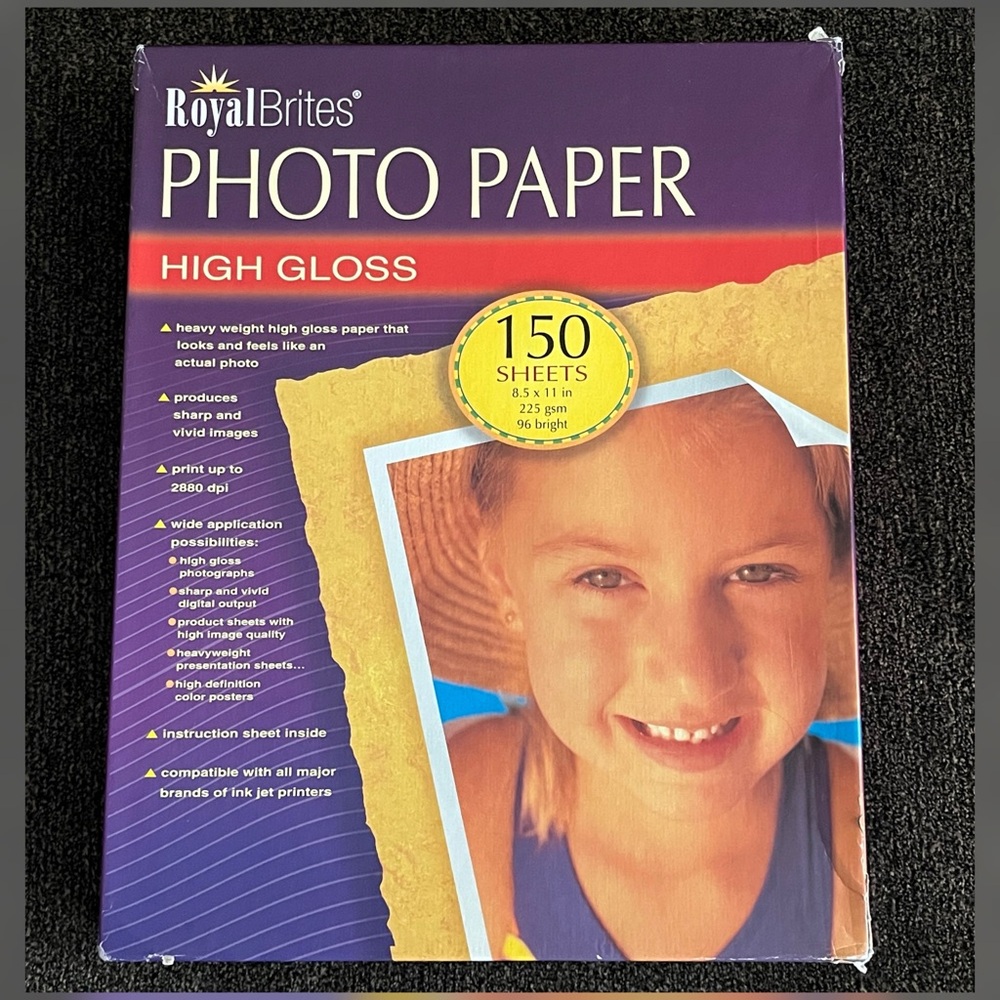 Royal Brites High Gloss Photo Paper (8.5x11 in) Sheets Box